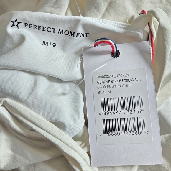 New Perfect Moment Seamless Stripe Snow White Fitness Suit/Skin Suit NWT Medium - Picture 14 of 14
